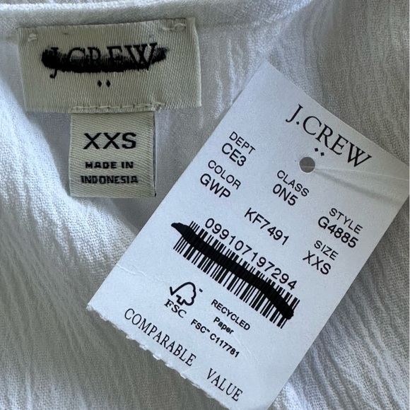 NEW J. CREW FACTORY Fringe beach tunic white & Multi piping & Tassels Size XXS - Picture 8 of 8